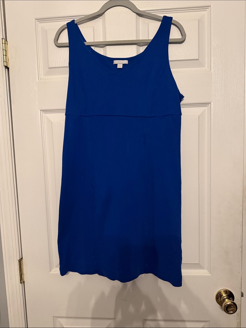 Sleeveless Royal Blue Shift Dress, matching tiered ruffle tank, & matching rela.